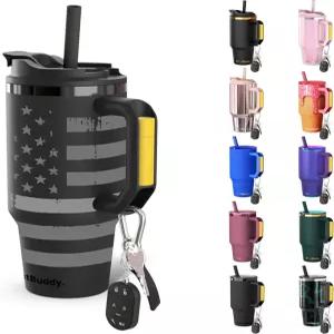 프로스트 버디 칙 뚜껑과 빨대가 달린 40온스 스테인리스 스틸 진공 단열 텀블러 여행용 머그 컵 홀더