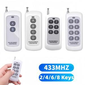 433Mhz 무선 RF 원격 제어 1527 학습 코드 송신기 2 4 6 8 키 스마트 홈 차고 문 오프너 용 장거리