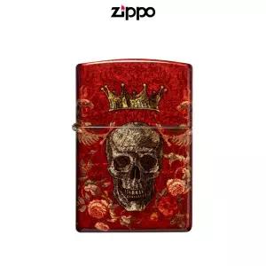 ZIPPO 47132 KING SKULL 지포 킹 스컬 헤럴드리 라이터 오일 방풍 휴대용 미니 파이어 선물 EDC 한강사