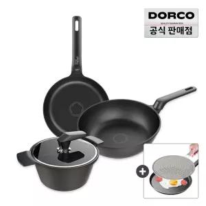 [최대25%] 도루코 뉴캐스트 초콜릿 IH 주물팬 3종세트 (프라이팬 24cm+궁중팬 28cm+양수냄비 20cm)