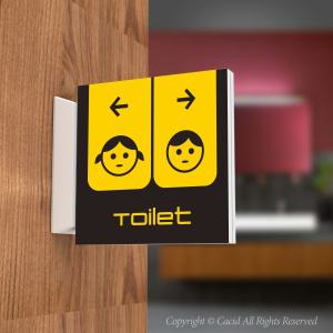 PTSA050 화장실돌출표지판 실내간판 표시판 표찰 남자용 여자용 Toilet 장애인화장실