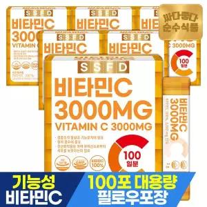 [순수식품]비타민C 100% 3000mg 6박스(600포) 실속형 / 비타민씨 분말 스틱 파우더