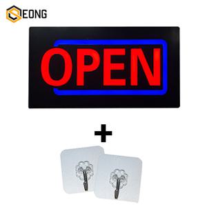 영업중간판 LED 오픈 아크릴 식당 미니 부동산 약국 간판 에폭시 open 사각 43x23cm