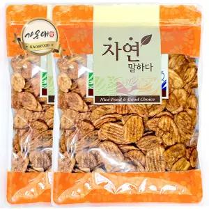 [가온애] 구운 바나나칩 600g x2팩 / 구운바나나칩 건바나나 건바나나칩 과일칩 바나나과자 옛날과자 간식