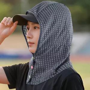 자카드 메쉬 선가드 후드형 얼굴 햇빛가리개 모자 낚시 등산 골프 파크 여름 자외선차단 넥 스카프