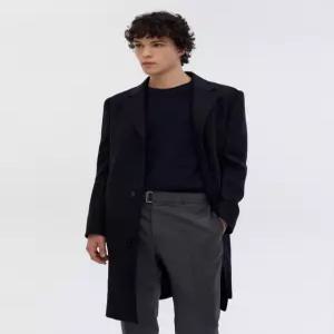 오피신 제네랄 남성 [OFFICINE GENERALE MEN] 네이비 단색 울캐시미어혼방 코트 GMCO3F100N3