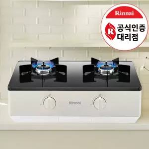 린나이 가스레인지 과열방지 2구 가스렌지 크림화이트 RTR-641AJ