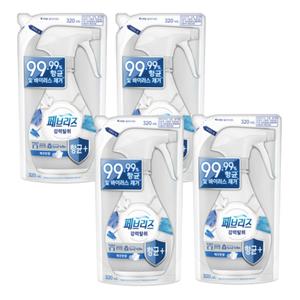 페브리즈 섬유탈취제 항균플러스 깨끗한 향 리필 320ml 4개