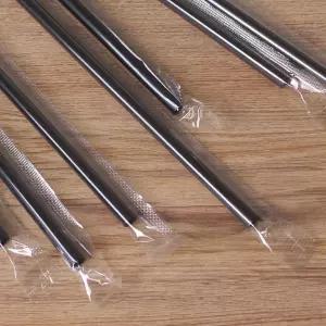 일자 플라스틱 일회용 빨대 7.0mmX250mm 검정 개별포장 빨대 1000개 스트로우