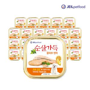 제일펫푸드 강아지캔 순살가득 꿀피부 연어순살캔 100g 24캔
