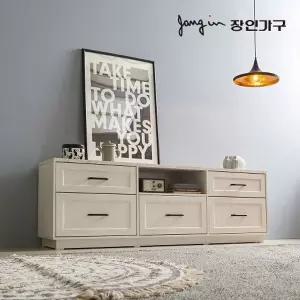 [장인가구]셀리아 화이트 대리석패턴 1800 높은 거실장