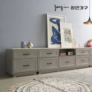 [장인가구]셀리아 그레이 대리석패턴 2400 높은 거실장