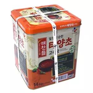해찬들 덜 맵게 순한 태양초 고추장 14kg/