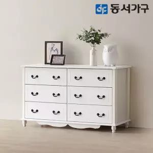 [비밀특가] 동서가구 미디어 화이트 3단 1200 와이드 서랍장