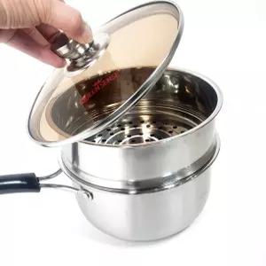 퀸센스 스텐 빅토리아 멀티 찜편수 냄비 20cm 인덕션겸용 2단 곰솥 찜기