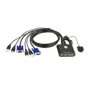 ATEN 에이텐 USB 2포트 KVM스위치 케이블일체형 키보드 모니터 공유기 CS22U