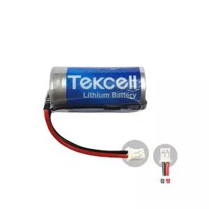197번 텍셀 배터리 CR123A 3V /커넥터 검빨 가정용 산업용 다용도 건전지 Tekcell