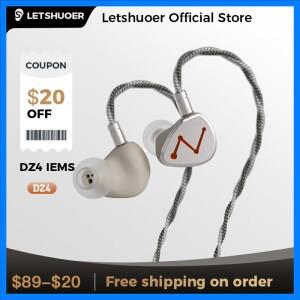 LETSHUOER DZ4 트리플 다이나믹 드라이버 단일 R-Sonic 패시브 필터링 모듈 EDC Hifi 이어폰 모니터