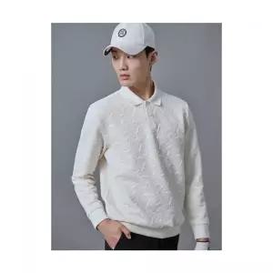 빈폴 BEANPOLE GOLF 남성 로고엠보 긴팔 티셔츠 - 화이트 BJ5141B021 228006