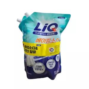 리큐 프레쉬 액체 세탁세제 베이킹소다&구연산함유 드럼용 리필 1.6L x 2개입 1세트