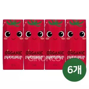 롯데칠성 오가닉 유기농 레드비트 토마토 딸기 125ml (4입) x6 크니쁘니 쥬스