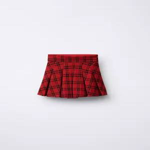 국내배송 ZARA 자라 주니어 키즈 체크 플리츠 스커트 레드 9006609600 1720146