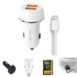IRIVER)차량용급속충전기(IHA-CQ36WD QC3.0 C-TYPE 2구)/시거잭/자동차충전기/급속충전기/차량고속충전