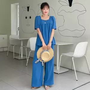 [핑크시슬리] SET/찰랑COOL 스퀘어넥 와이드 팬츠세트