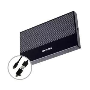 유니콘 USB3.1 5G C타입 A+C젠더 2.5인치 외장하드케이스 알루미늄 슬라이드조립 HDD-700VA