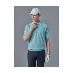 빈폴 BEANPOLE GOLF 남성 조직감 니트 반팔 풀오버 블루 BJ5351B06P 290219