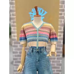 [레코브](김해점)멀티 스트라이프 반팔니트 (LC31F6KN518X)