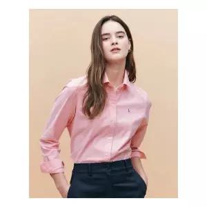 헤지스레이디스 헤지스 여성 25SS 스테디셀러면레드 솔리드 옥스포드 긴소매 셔츠 WSSH5AC14R2 471957