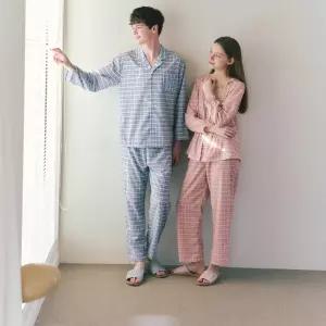 (커플속옷)강연 선염면 체크 파자마VPAA203MW