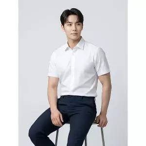 [파크랜드]화이트 와이드 칼라 이지케어 반팔 드레스 셔츠 A6DS2310113A_P423781148