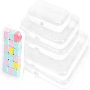 FHDUSRYO 6Pcs 지퍼가 달린 하드 파우치 투명 케이스 쉘 방수 세면도구 가방 장난감 보관함용 휴대용 여행