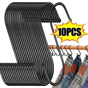 문걸이행거 110pcs 블랙 S 모양 고리 욕실 주방  홀더 수건 옷 키  만능 다용도 메탈