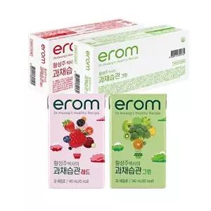 [이롬]이롬 황성주박사의 과채습관 레드 140ml 24팩 + 그린 140ml 24팩 (총48팩)