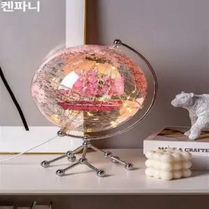 고급 지구본 투명 장식품 크리스탈 LED 별자리 인테리어 소품 책상 방 골드