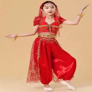 전통 원피스 인도 의상 코스튬 드레스 사리 민속복 무대의상 여성용 청록색 세트