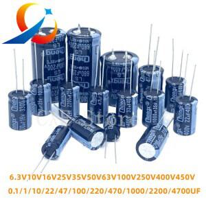 10V 16V 25V 35V 50V 63V 470UF 2200UF 전해 200V 20 1500UF 250V 400V 1000UF 680UF 100UF 알루미늄 콘덴서 3300UF 100V
