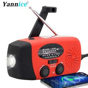 일산화탄소감지기 2000MAH 비상용 핸드 크랭크 라디오 SOS 손전등 태양광 4가지 모드 휴대용 전화 알람 캠핑용 TYPEC LED 충전기