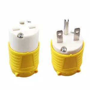 NEMA 익스텐션 코드 엔드 전기 교체 플러그 및 커넥터 노란색 6-15P 15250 6-15R 볼트
