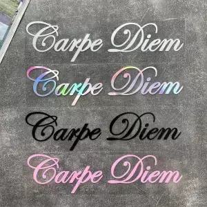 Carpe Diem 텍스트 자동차 스티커 BMW 혼다 베스파 피아지오 오토바이 스쿠터 차체 앞유리 연료 탱크
