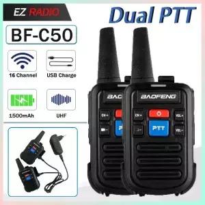 feng BF-C50 미니 워키토키 USB-C 충전기 UHF 듀얼 PTT 인터콤 HF 트랜시버 휴대용 CB 햄 라디오