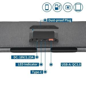 접이식 태양 전지 패널, 휴대용 ETFE 충전기, C타입, USB, DC 출력, 야외 캠핑 하이킹 200W, 18V, 5V