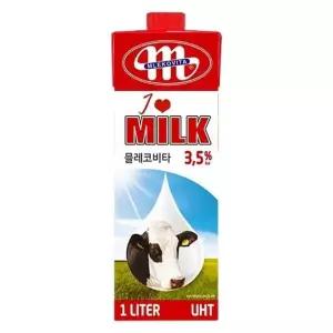 [믈레코비타] 믈레코비타 아이러브밀크 폴란드 우유 1L, 1개