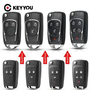 KEYYOU OPEL Insignia Astra J Zafira 자동차 리모컨 2345 버튼 키용 Chevrolet Cruze 용 수정된 플립 키