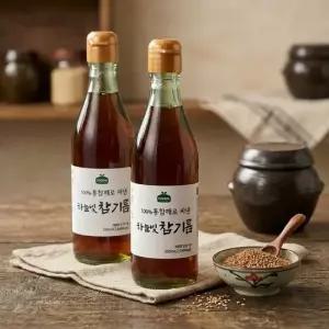 푸디헤븐 100 통참깨 진하고 고소한 하늘빛 참기름 350ml+350ml