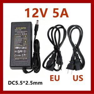 직류전원장치 12V 5A AC 100V 220V 5000MA 5MM 콘센트 변환 LED X US 5 CCTV용 2 12 EU 스트립 어댑터