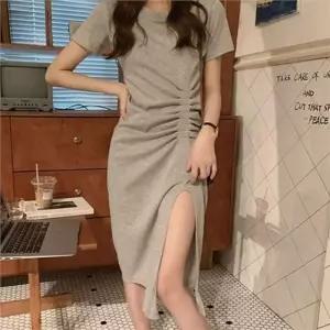 [라일리여성의류] Rly 데일리 여성 반팔 원피스 캐주얼 반팔 원피스 앞